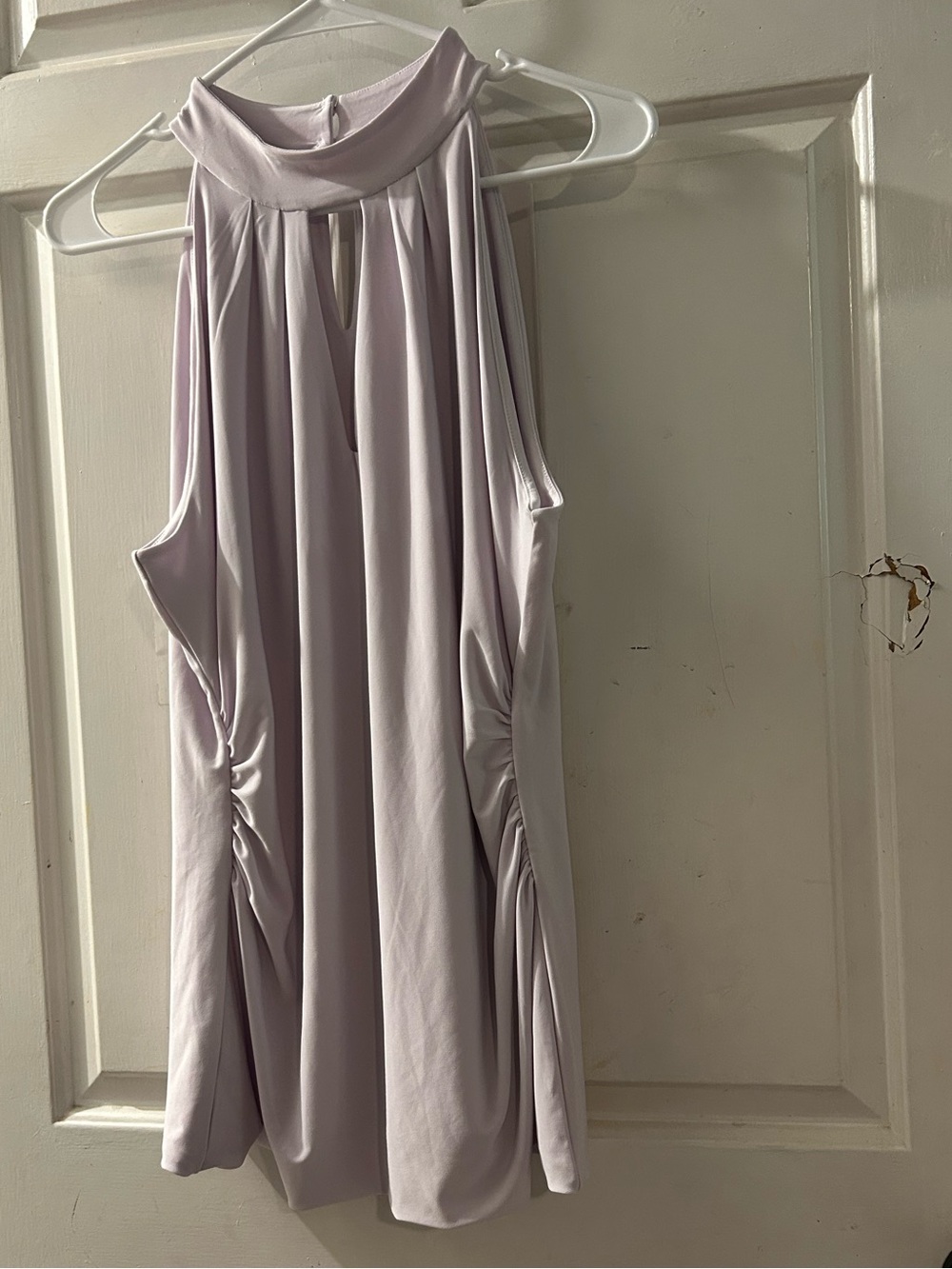 White House Black Market Lavender Sleeveless High-Neck Top